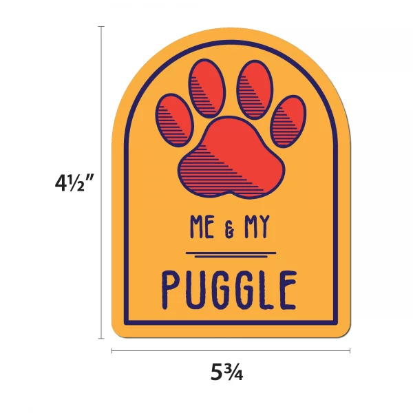 Me and My Puggle Window Shaped Magnet - Image 2