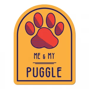 Me and My Puggle Window Shaped Magnet