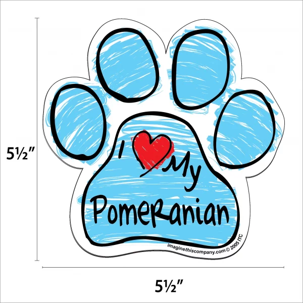 Pomeranian Blue Scribble Paw Magnet - Image 2
