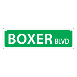 Boxer Mini Street Sign