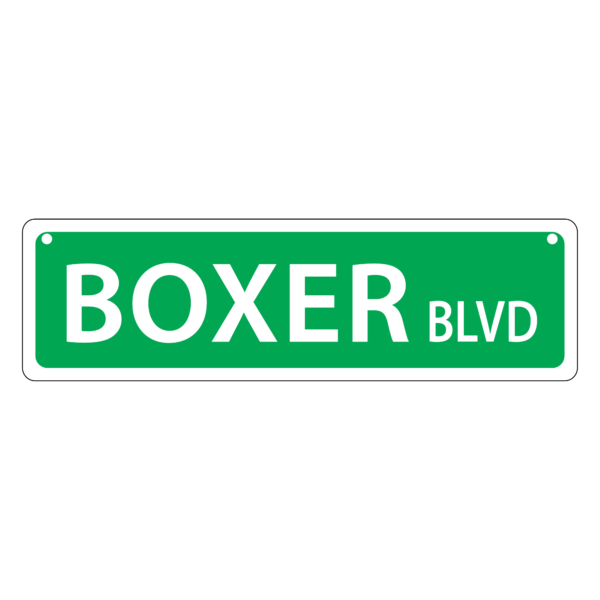Boxer Mini Street Sign