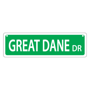 Great Dane Mini Street Sign