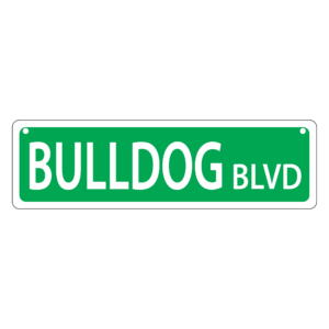 Bulldog Mini Street Sign