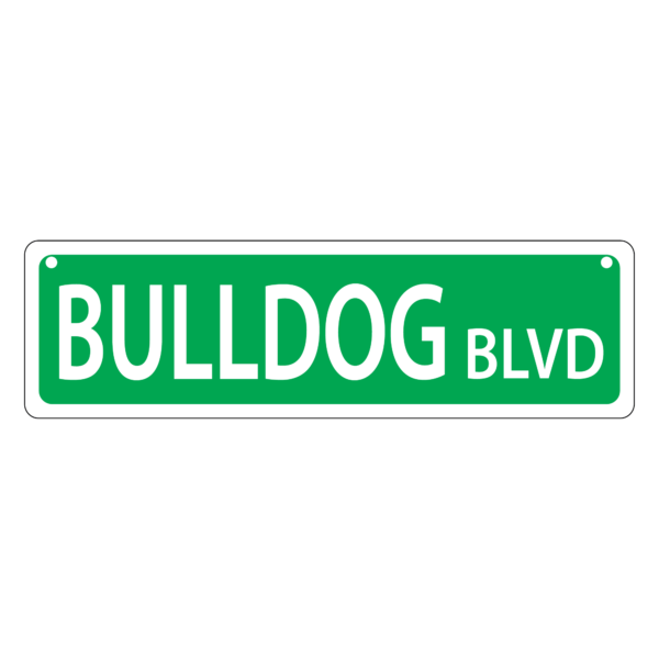 Bulldog Mini Street Sign