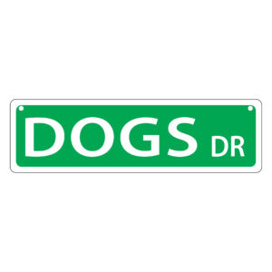 Dogs Mini Street Sign