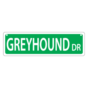 Greyhound Mini Street Sign