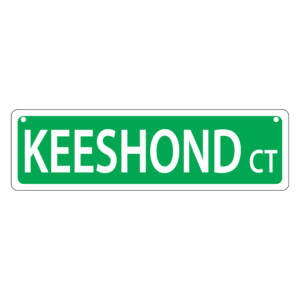 Keeshound Mini Street Sign