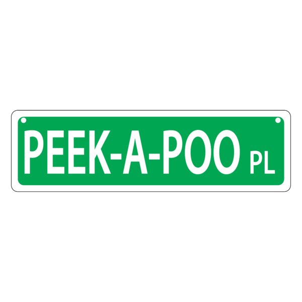 Peek-A-Poo Mini Street Sign