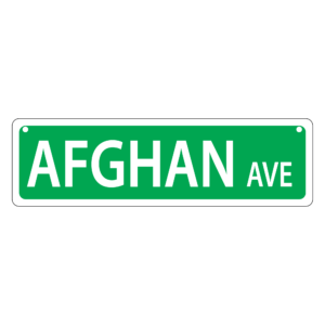 Afghan Mini Street Sign