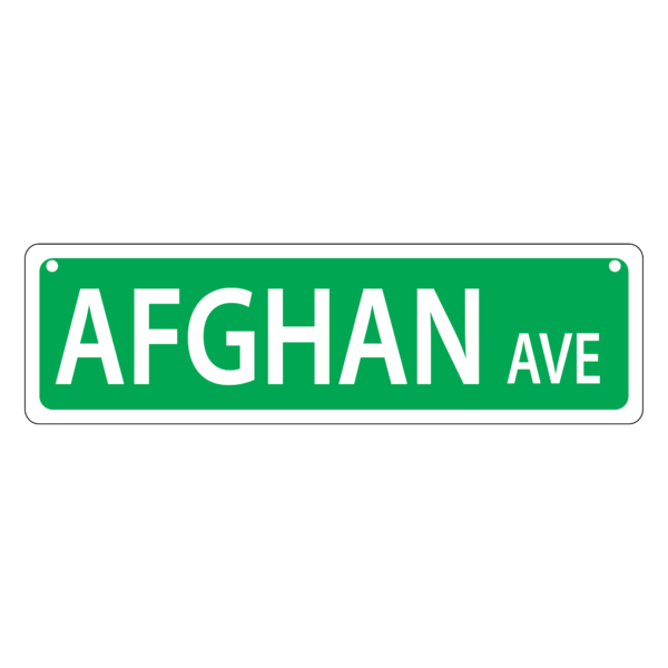 Afghan Mini Street Sign