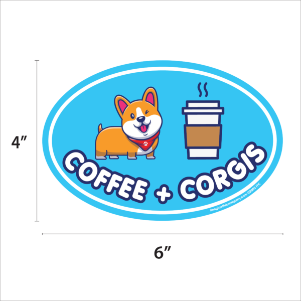 Coffee And Corgis Oval Magnet - Image 2