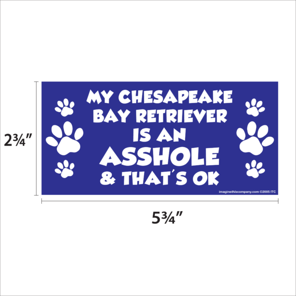 My Chesapeake Bay is an Asshole 2.75" x 5.75" Rectangle Magnet - Image 2