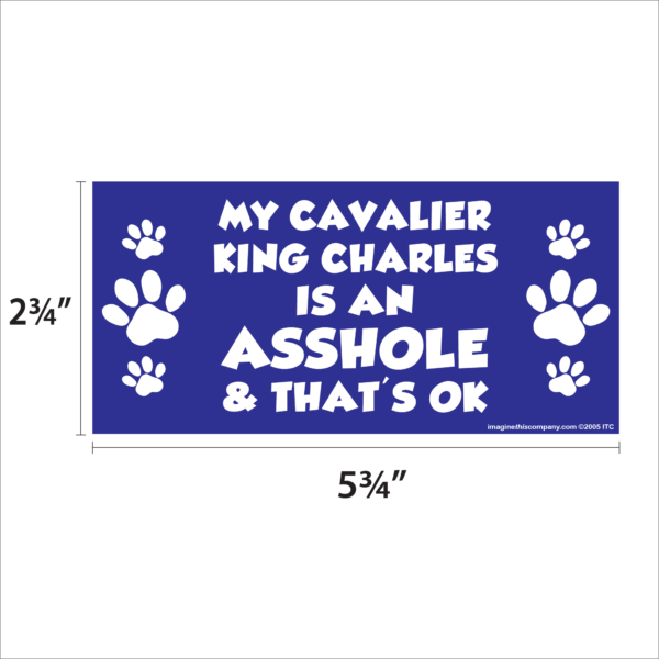 My Cavalier King Charles is an Asshole 2.75" x 5.75" Rectangle Magnet - Image 2