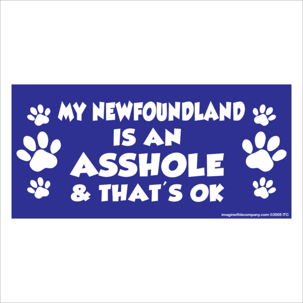 My Newfoundland is an Asshole 2.75" x 5.75" Rectangle Magnet