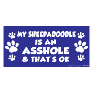 My Sheepadoodle is an Asshole 2.75" x 5.75" Rectangle Magnet