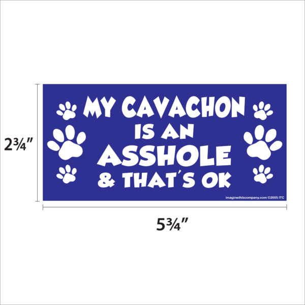 My Cavachon is an Asshole 2.75" x 5.75" Rectangle Magnet - Image 2