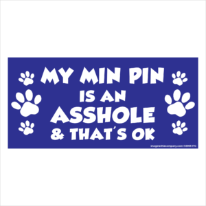 My Min Pin is an Asshole 2.75" x 5.75" Rectangle Magnet