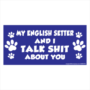 My English Setter And I Talk Shit About You 2.75" x 5.75" Rectangle Magnet