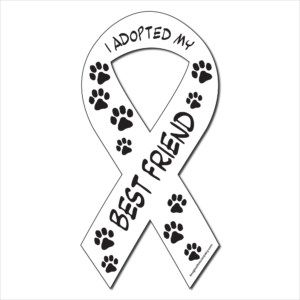 I Rescued My Best Friend White Ribbon Magnet