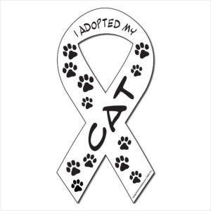 I Adopted My Cat Ribbon Magnet
