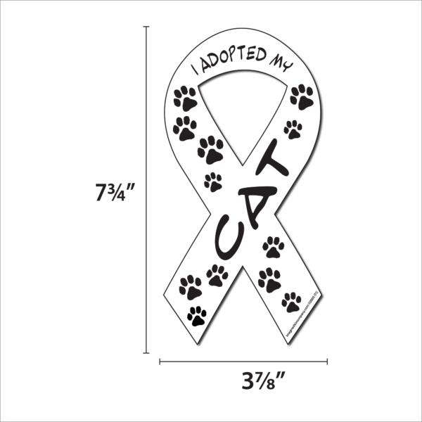 I Adopted My Cat Ribbon Magnet - Image 2