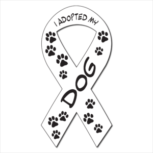 I Adopted My Dog Ribbon Magnet