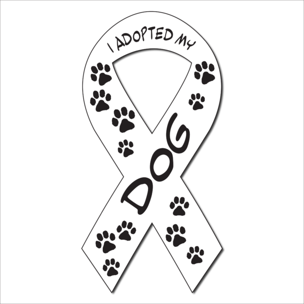 I Adopted My Dog Ribbon Magnet