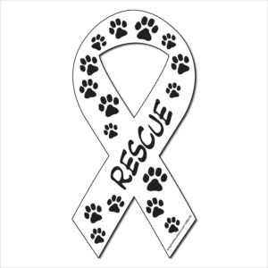 Rescue White Ribbon Magnet