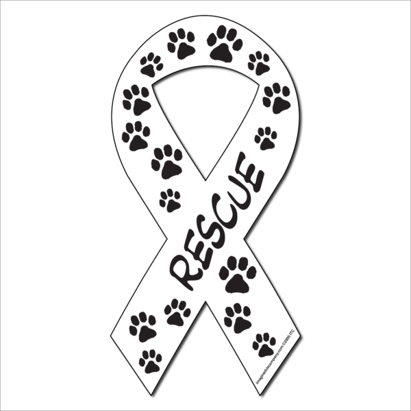 Rescue White Ribbon Magnet