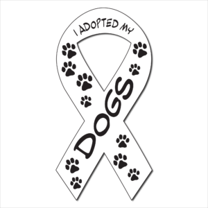 I Adopted My Dogs Ribbon Magnet