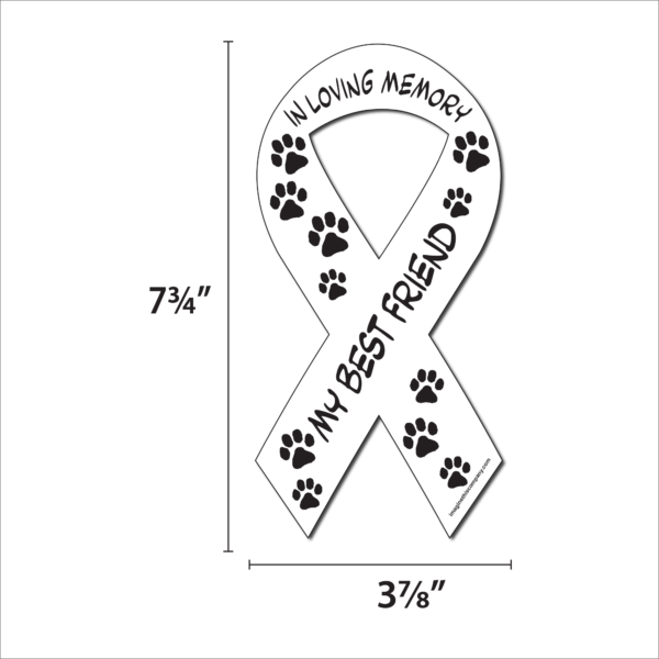 In Loving Memory of My Best Friend White Ribbon Magnet - Image 2