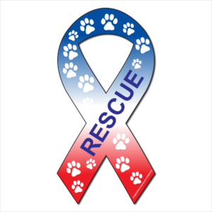 Rescue Red, White, and Blue Ribbon Magnet