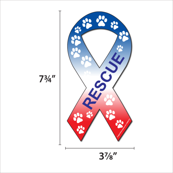 Rescue Red, White, and Blue Ribbon Magnet - Image 2