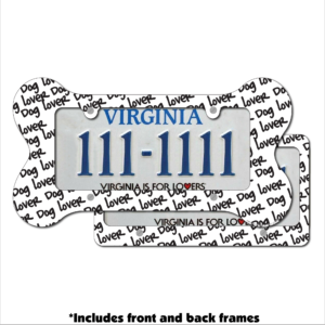 Dog Lover Bone Shaped License Plate Frame
