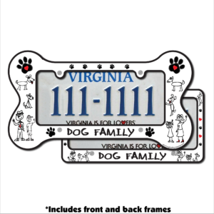 Dog Family Bone Shaped License Plate Frame