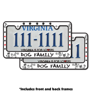 Dog Family License Plate Frame