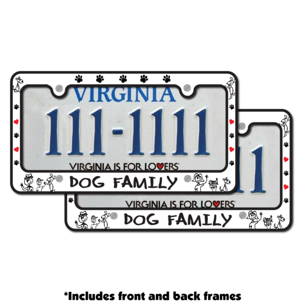Dog Family License Plate Frame