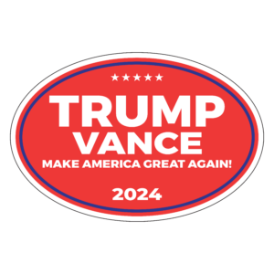 Trump Vance Oval Magnet Red