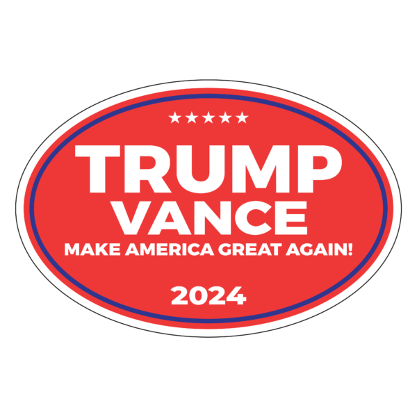 Trump Vance Oval Magnet Red