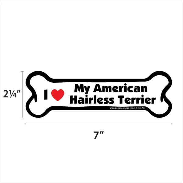 American Hairless Terrier Bone Magnet - Image 2