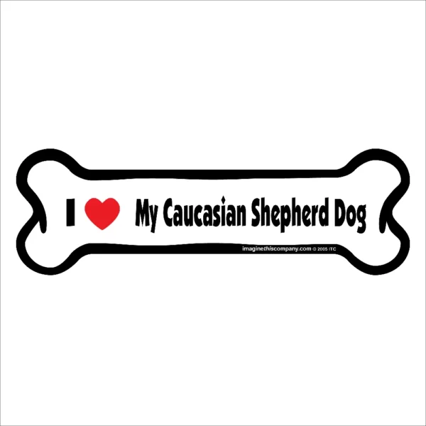 Caucasian Shepherd Dog Bone Magnet