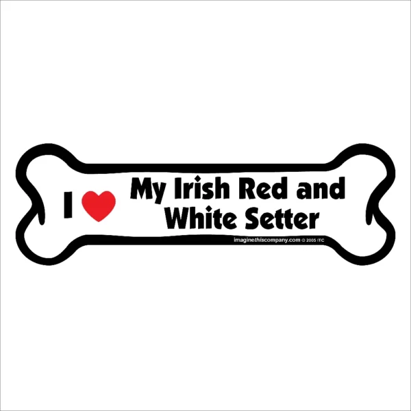 Irish Red and White Setter Bone Magnet