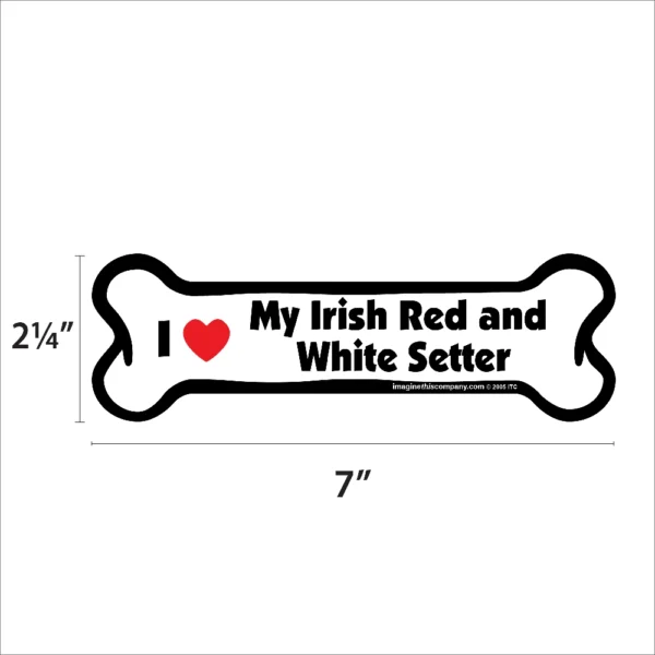 Irish Red and White Setter Bone Magnet - Image 2