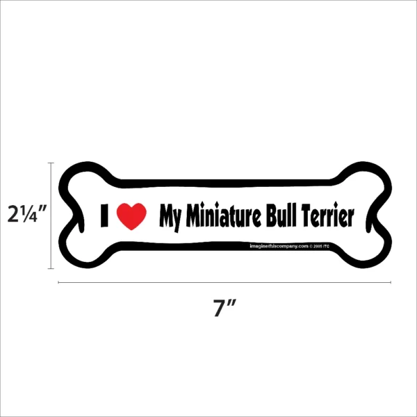 Miniature Bull Terrier Bone Magnet - Image 2