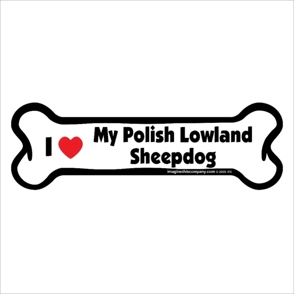 Polish Lowland Sheepdog Bone Magnet
