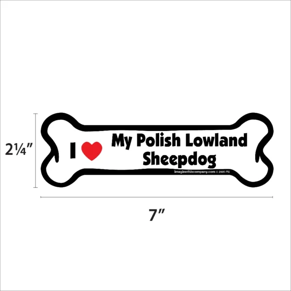 Polish Lowland Sheepdog Bone Magnet - Image 2