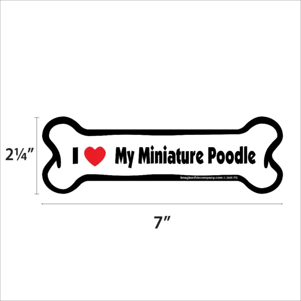 Poodle (Miniature) Bone Magnet - Image 2
