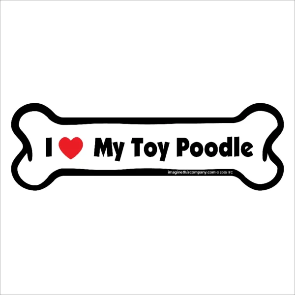 Poodle (Toy) Bone Magnet