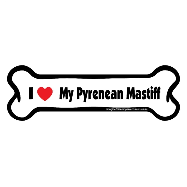 Pyrenean Mastiff Bone Magnet