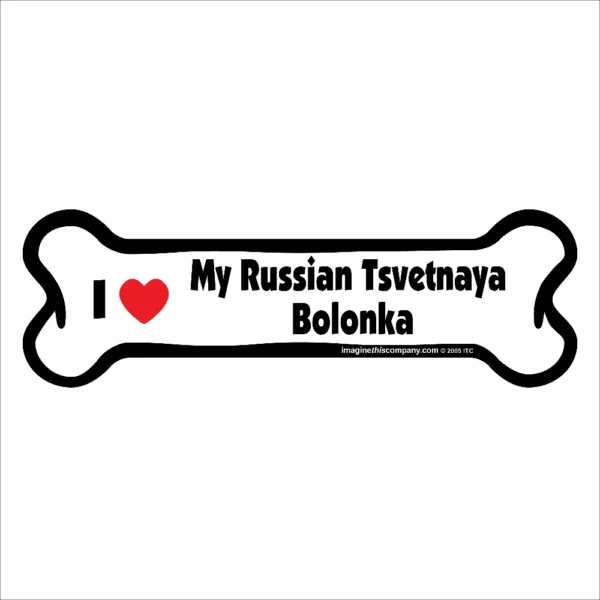 Russian Tsvetnaya Bolonka Bone Magnet